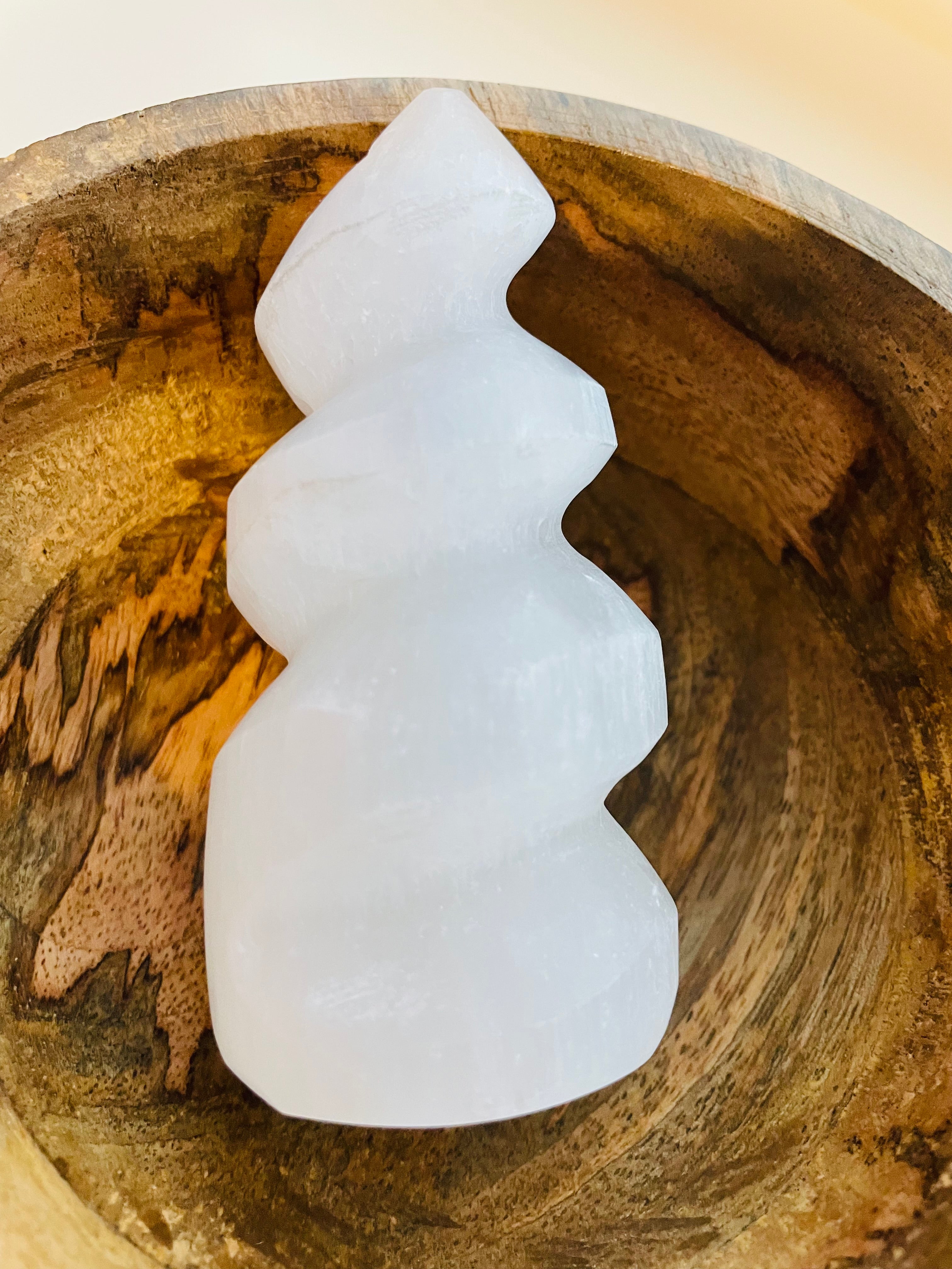 Selenite unicorn horn