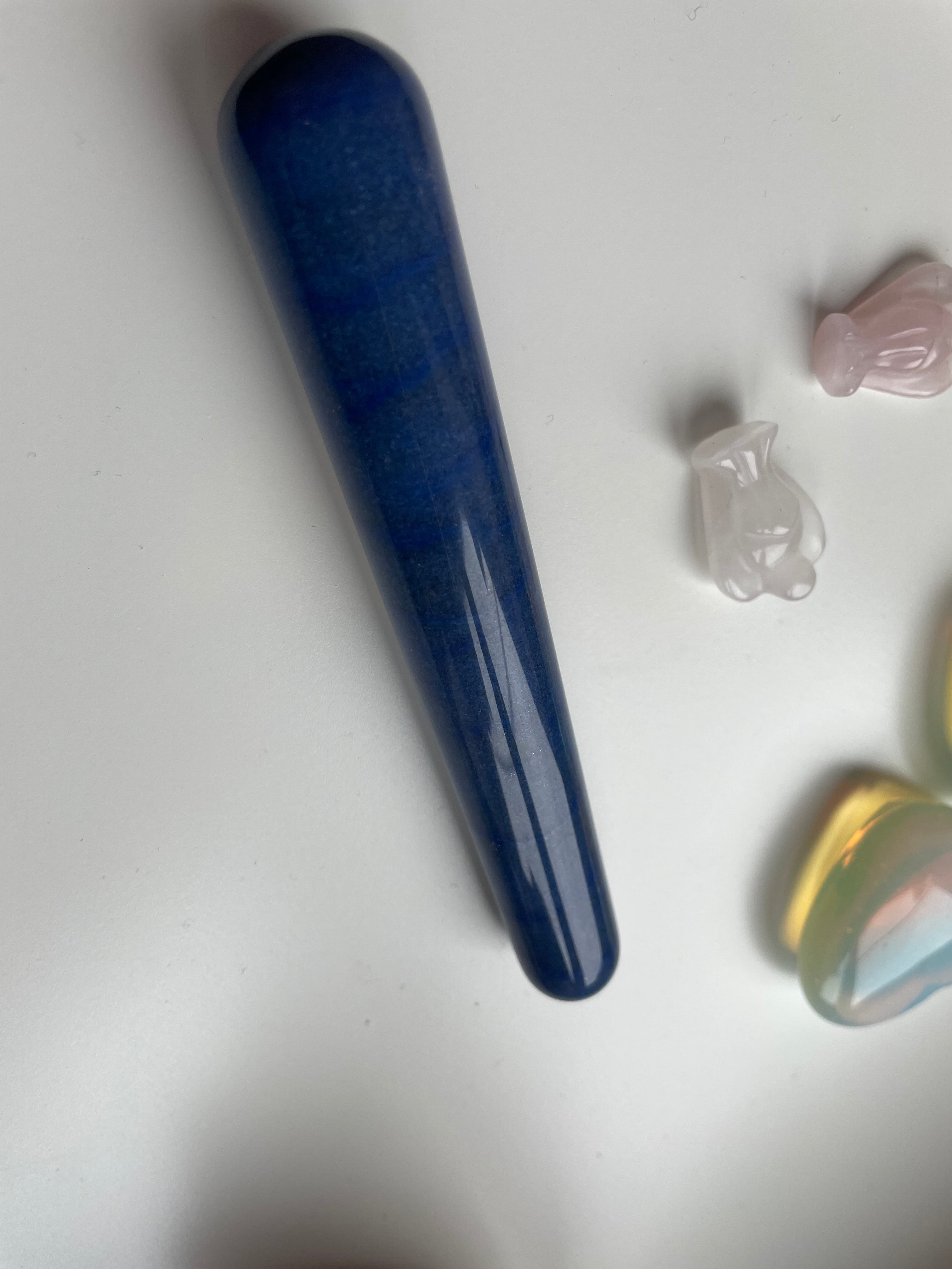Blue quartz wand