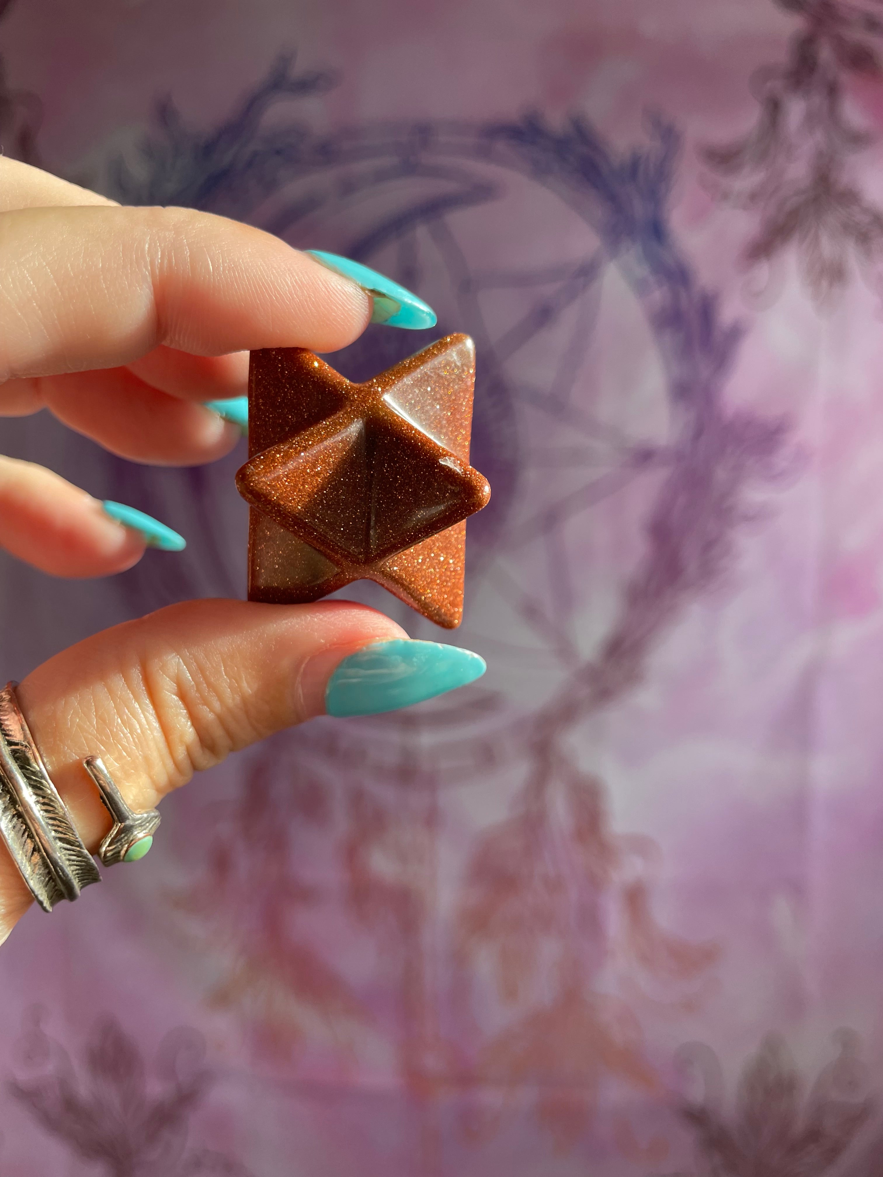 Goldstone Merkaba Star