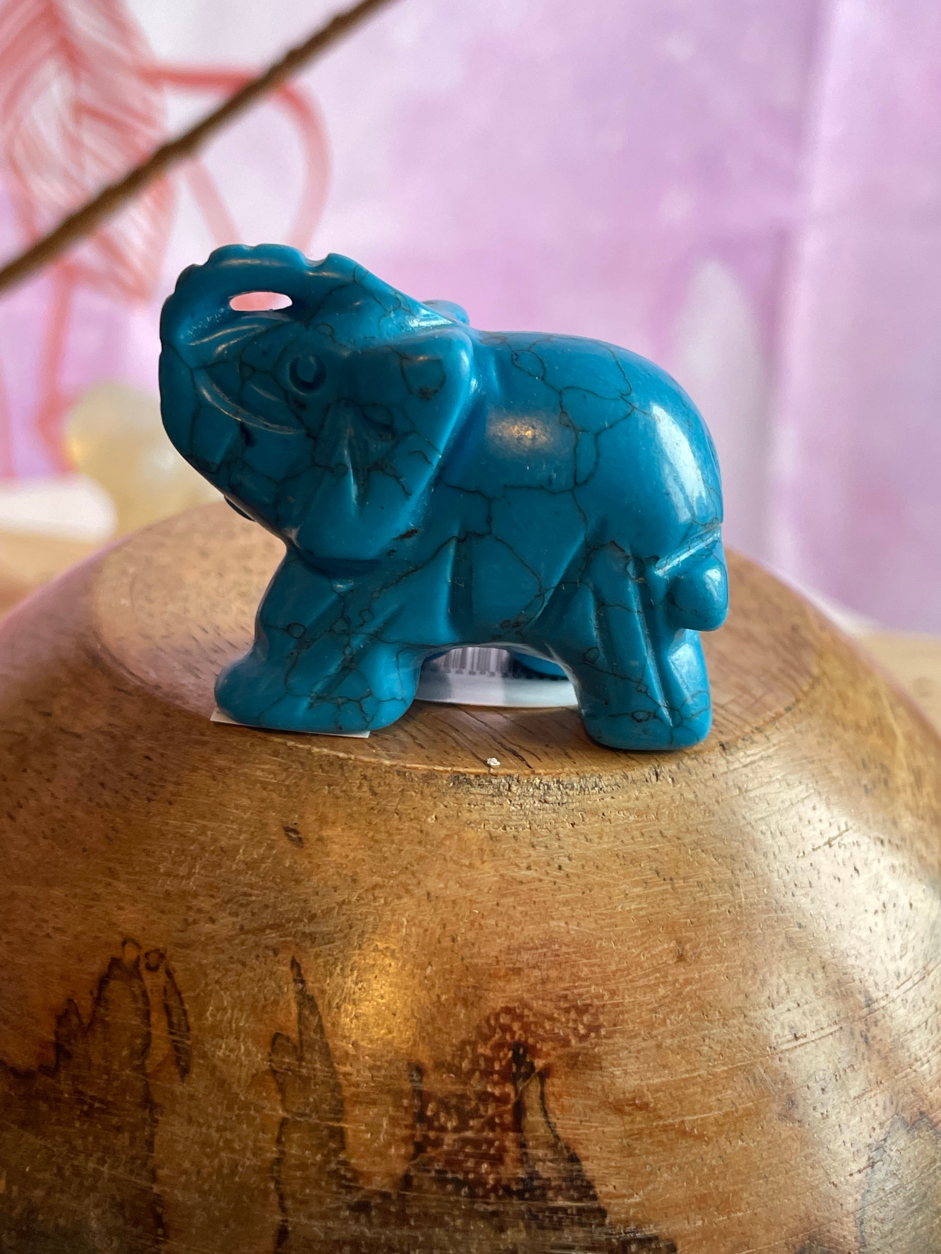 Blue Howlite elephant